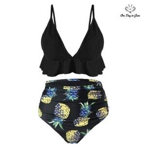 SS Queen Ruffle High Waist Bikini Swimsuit Size M